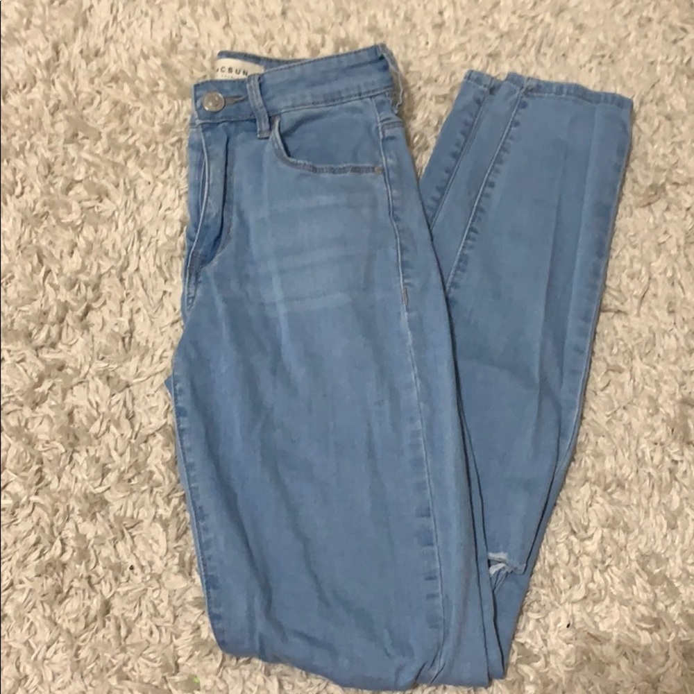 PACSUN: light blue high waisted skinny jeans